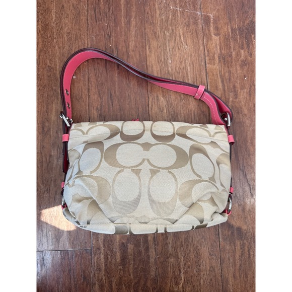 Coach Handbags - COACH F15068 Signature East West Shoulder Bag Khaki pink Y2K vintage